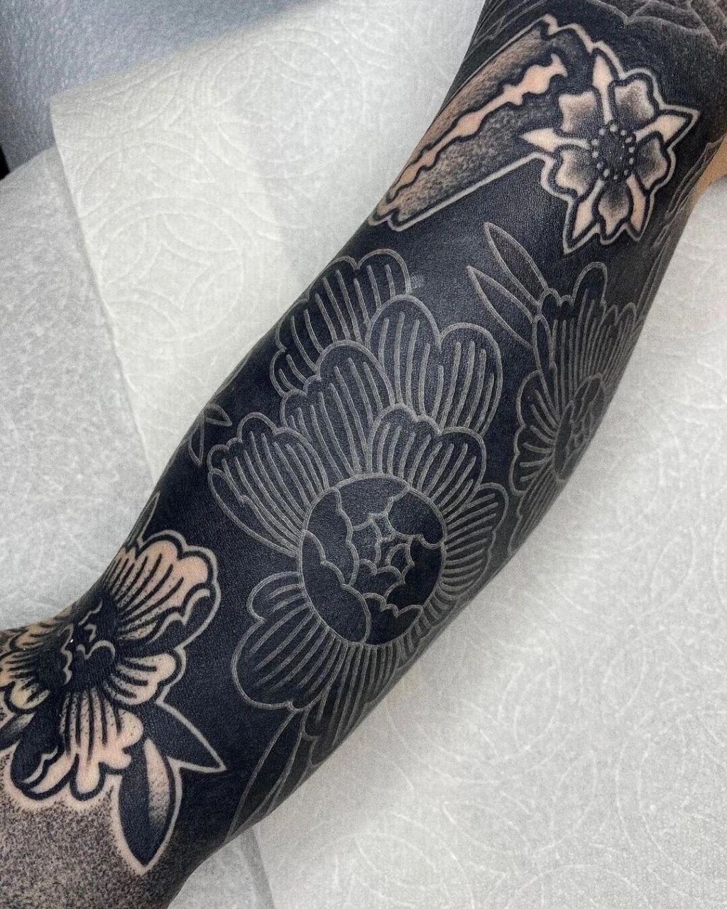 莆田纹身店 黑臂提白纹身图案素材手稿设计 莆田纹身店  黑臂提白