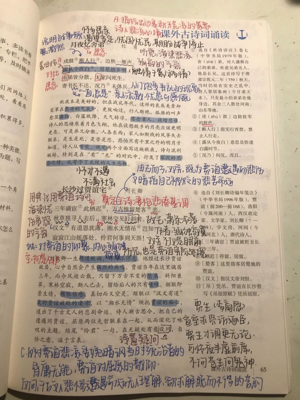 语文人教版九年级上册|课外古诗词诵读 《月夜忆舍弟》《长沙过贾谊宅