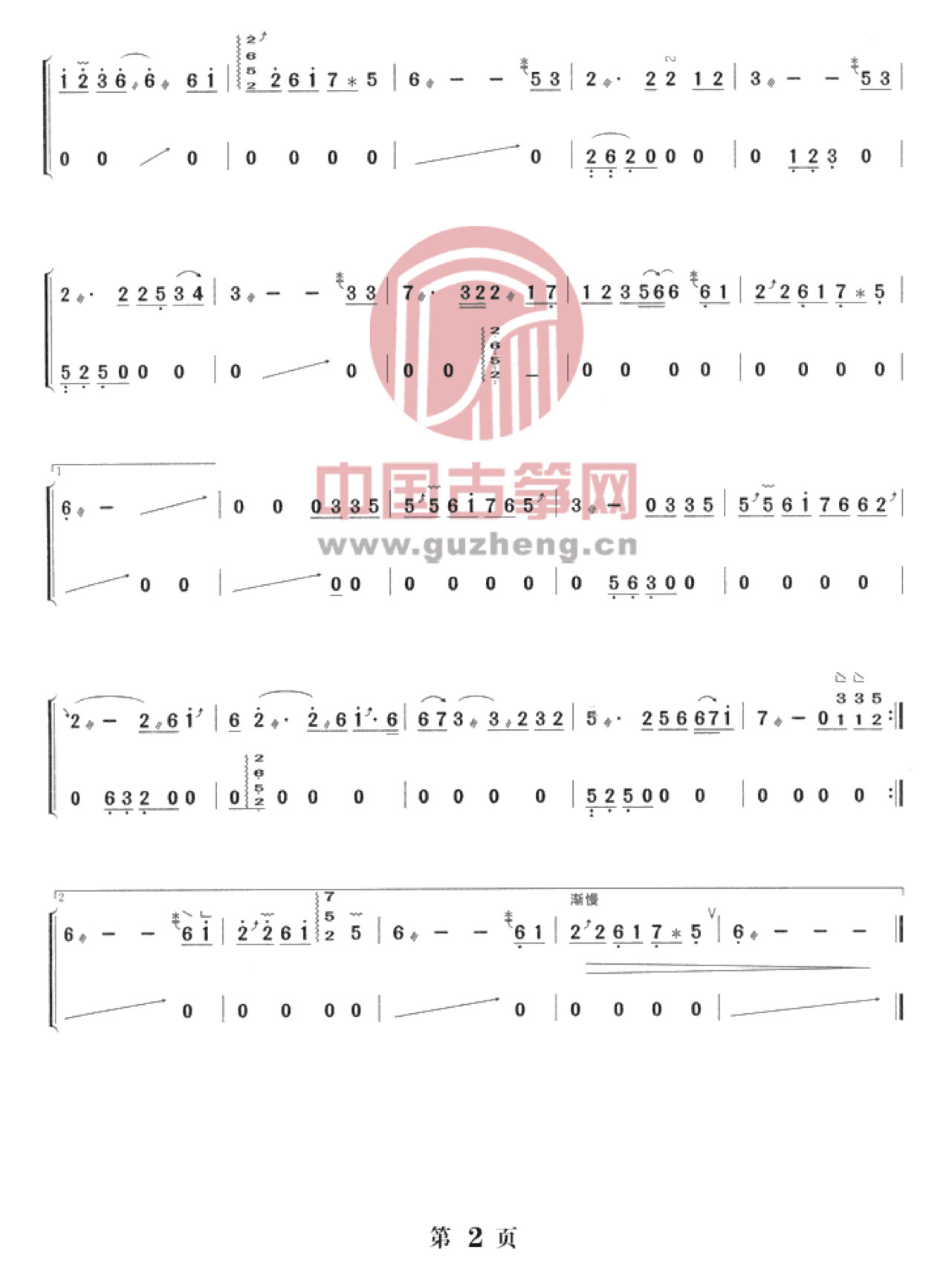 古筝曲谱《烟花易冷》