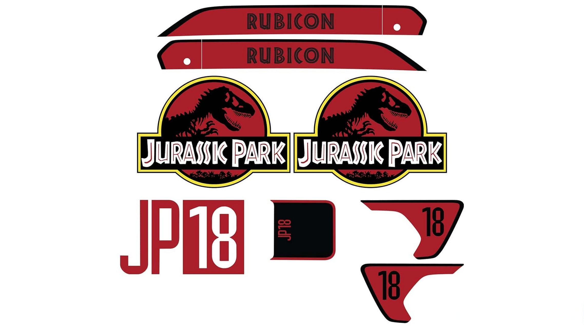 jeep为牧马人和角斗士推出"侏罗纪公园30周年贴纸",售价550美元,限量