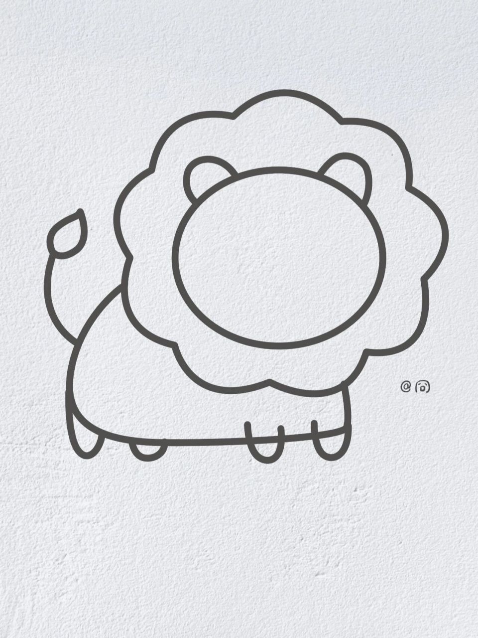 动物简笔画之可爱的小狮子(内附过程图)