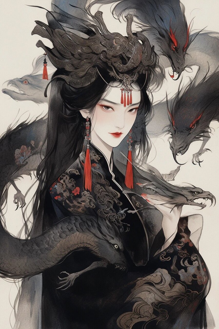 古风神话妖艳美女头像壁纸ai绘画