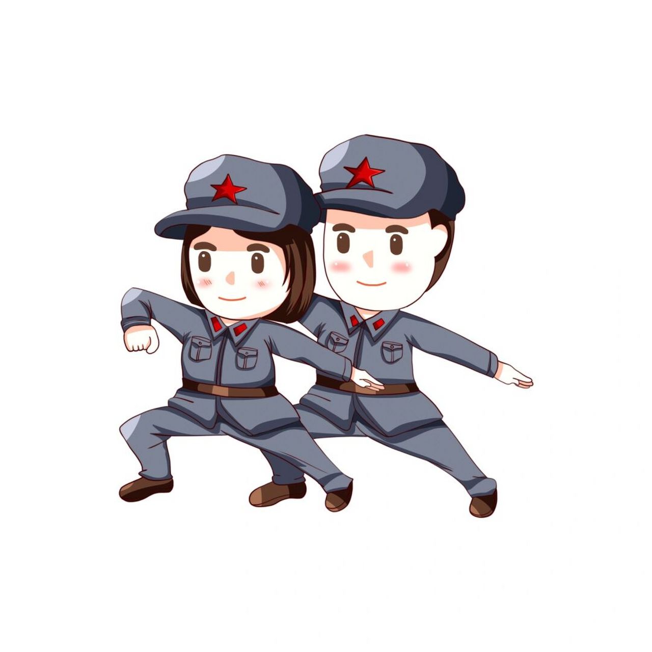 免抠元素|卡通军人兵哥哥人物形象 最美的兵哥哥人物卡通形象分享