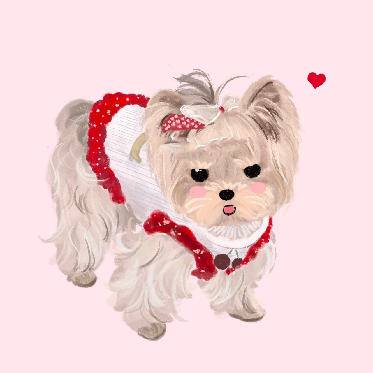 宠物定制|爱吐舌的约克夏卖萌头像合集 画风为可爱插画风,非一比一