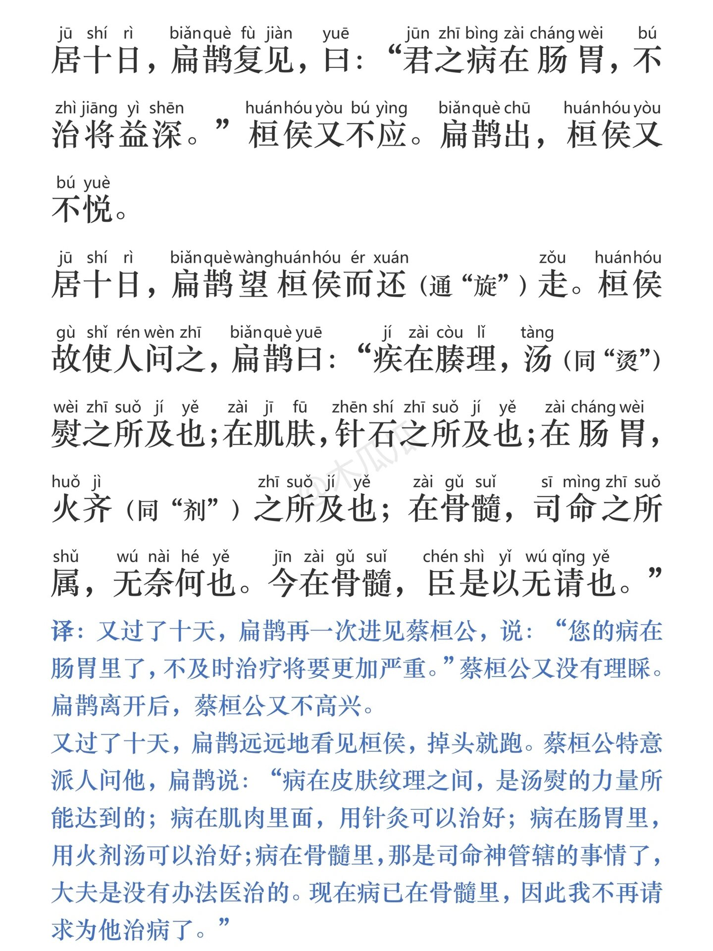 《扁鹊见蔡桓公》,成语"讳疾忌医"的出处