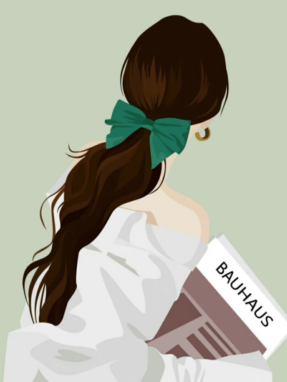 女生背影壁纸图片插画 图片来自网络侵删