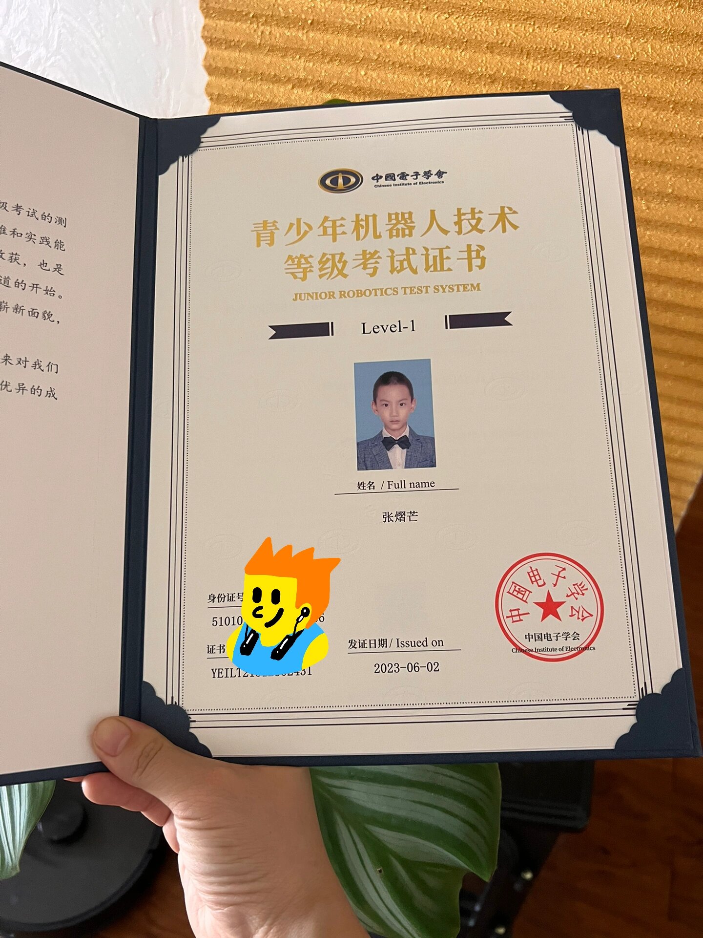 机器人一级 这个证蛮帅