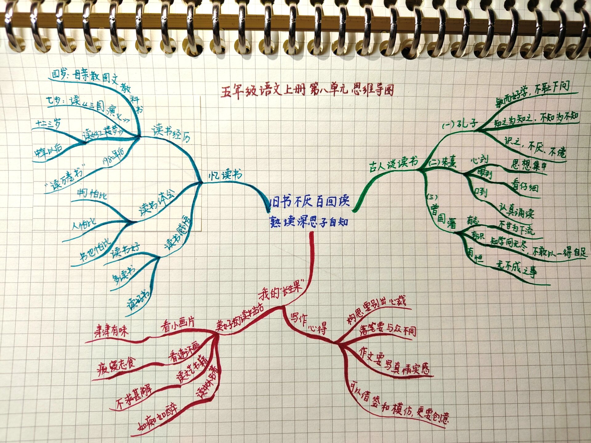 五年级语文上册第八单元思维导图