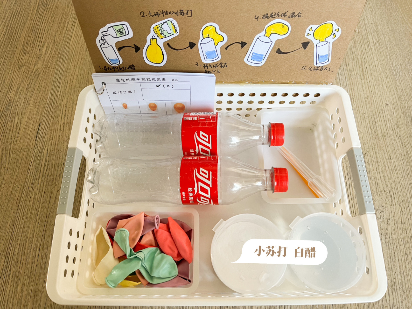 幼儿园中班科学区 美工区材料投放 近期给孩子们投放了一些实验: 图一