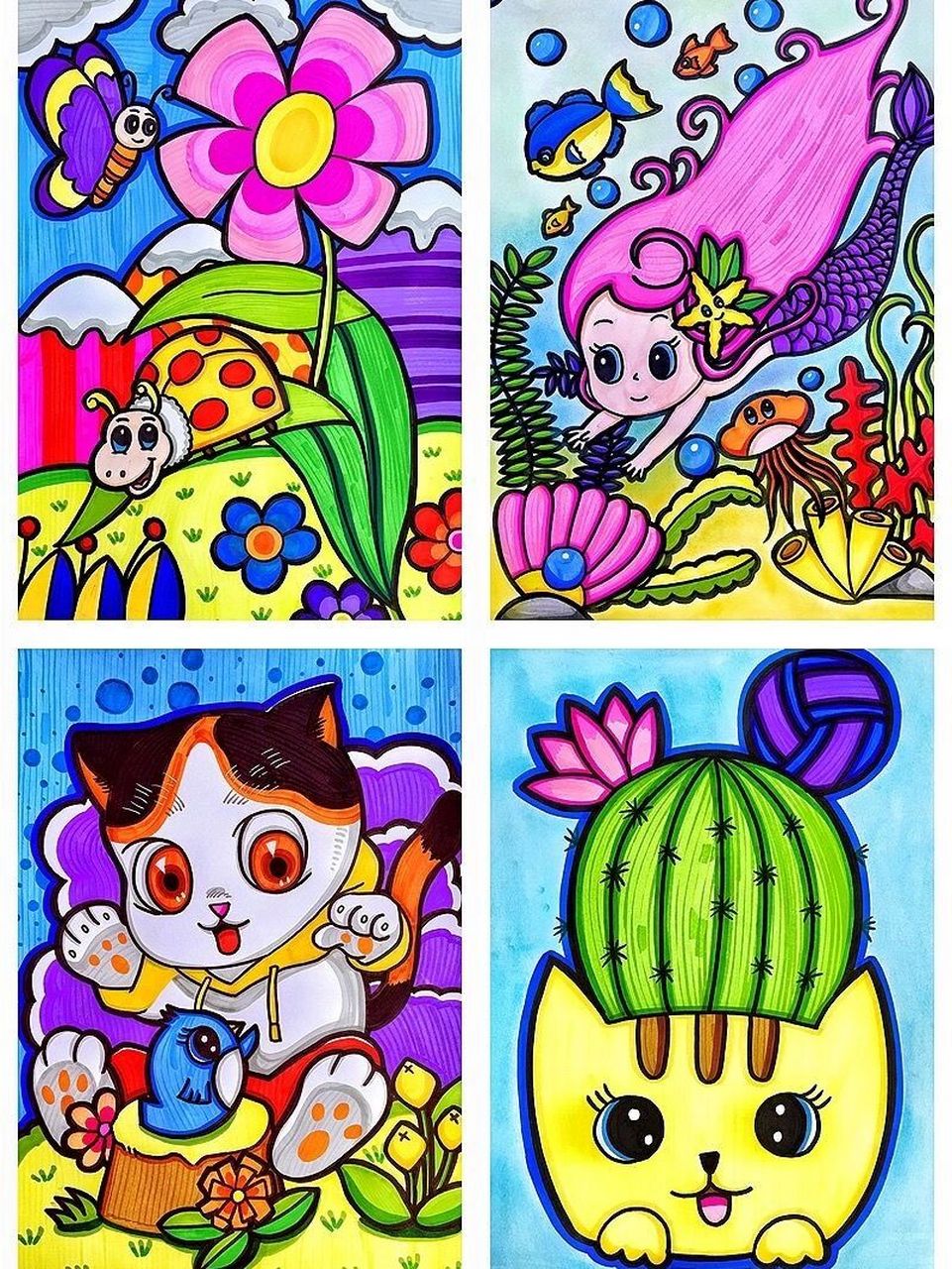 儿童画素材分享 适合大班到一年级左右的小朋友.#画画