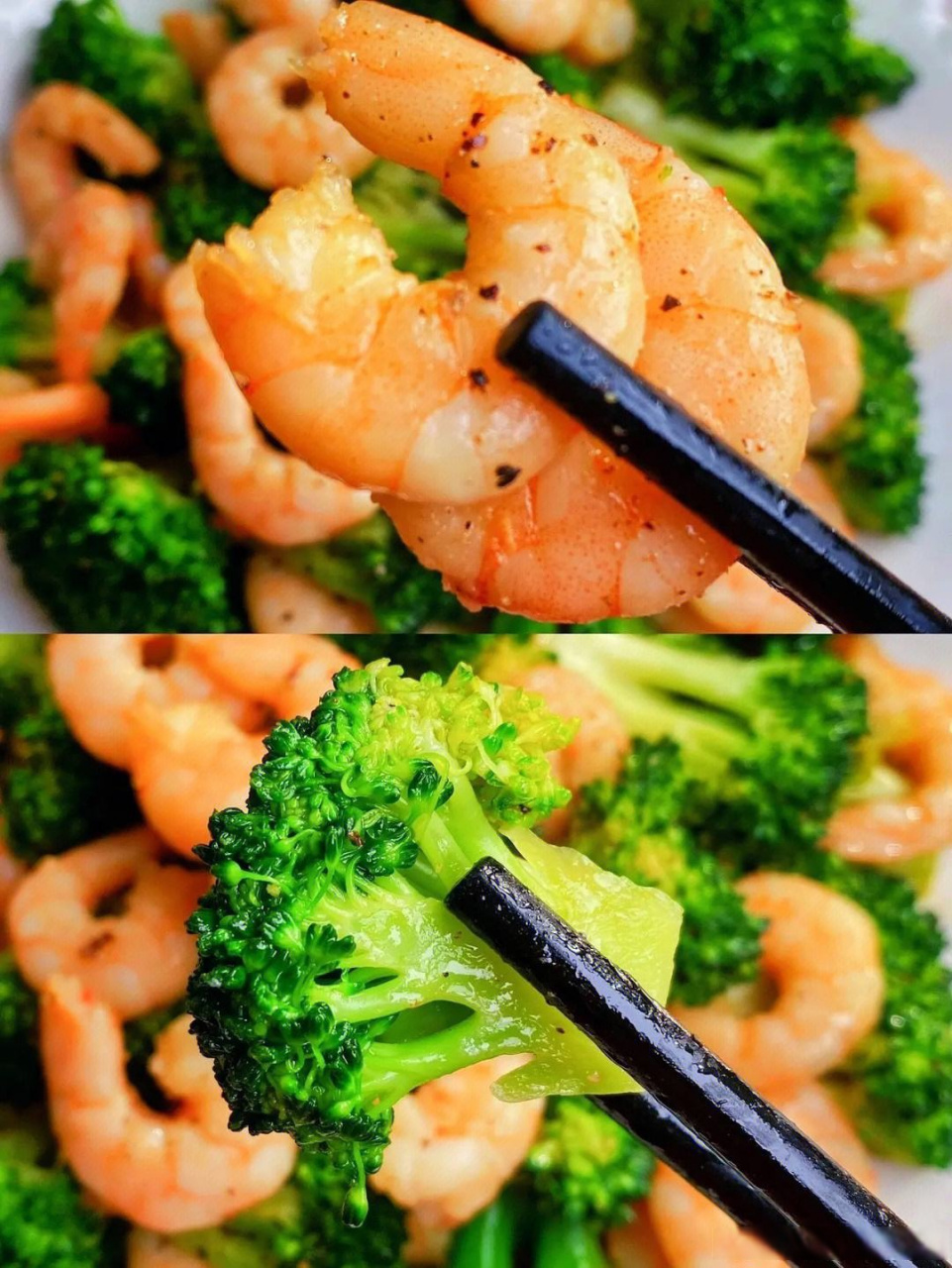 首先,将西兰花切成小朵,胡萝卜切片,虾仁洗净备用,姜和大蒜