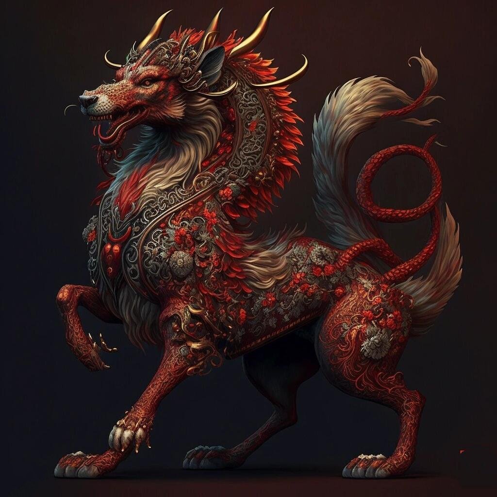 四不像神兽 做麒麟不知道怎么回事就做出狗头和类似龙的样子了不知道