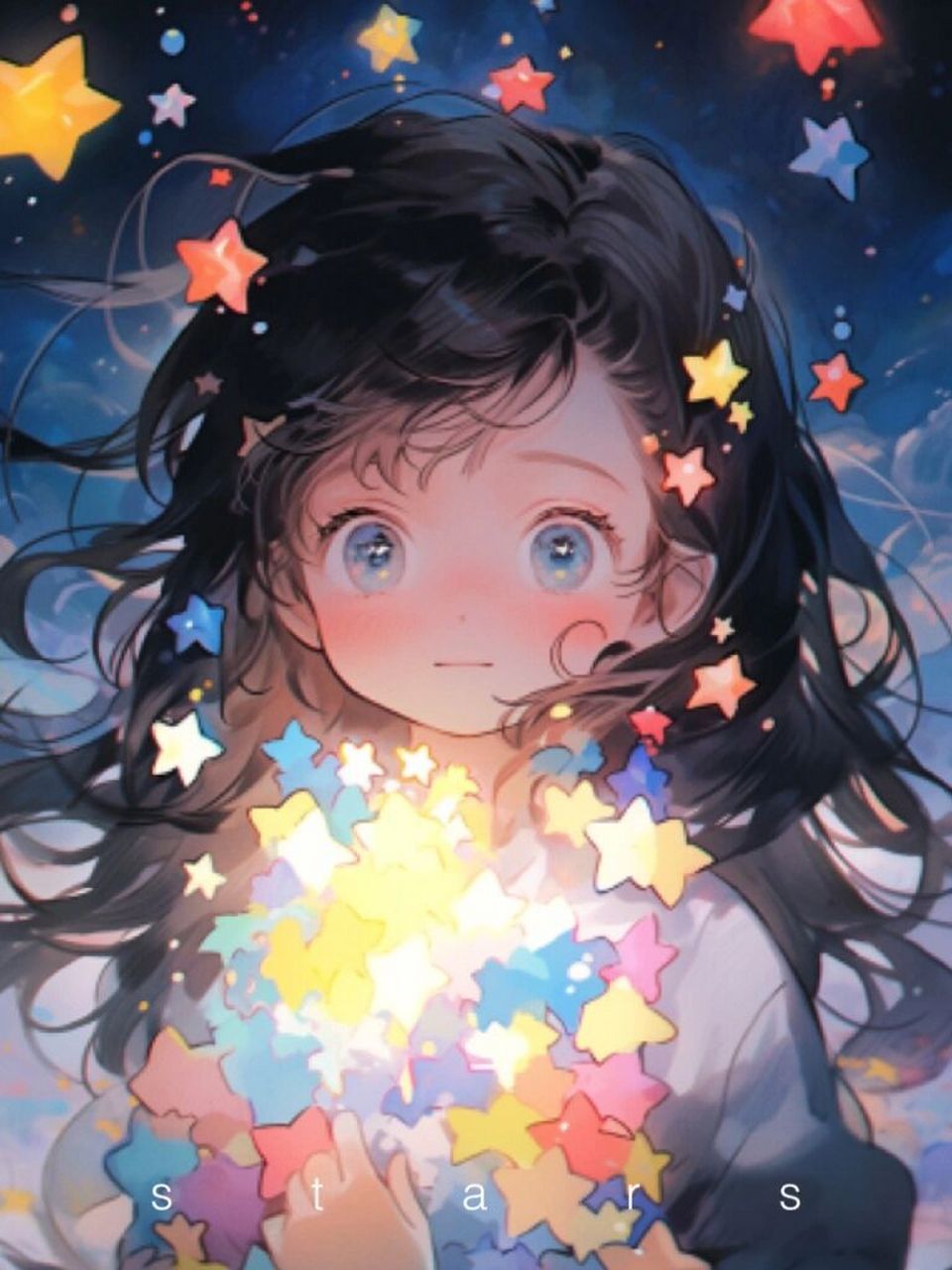 治愈系少女捧星星头像&壁纸|星与心愿✨🌟💫  这里是会画画会ai