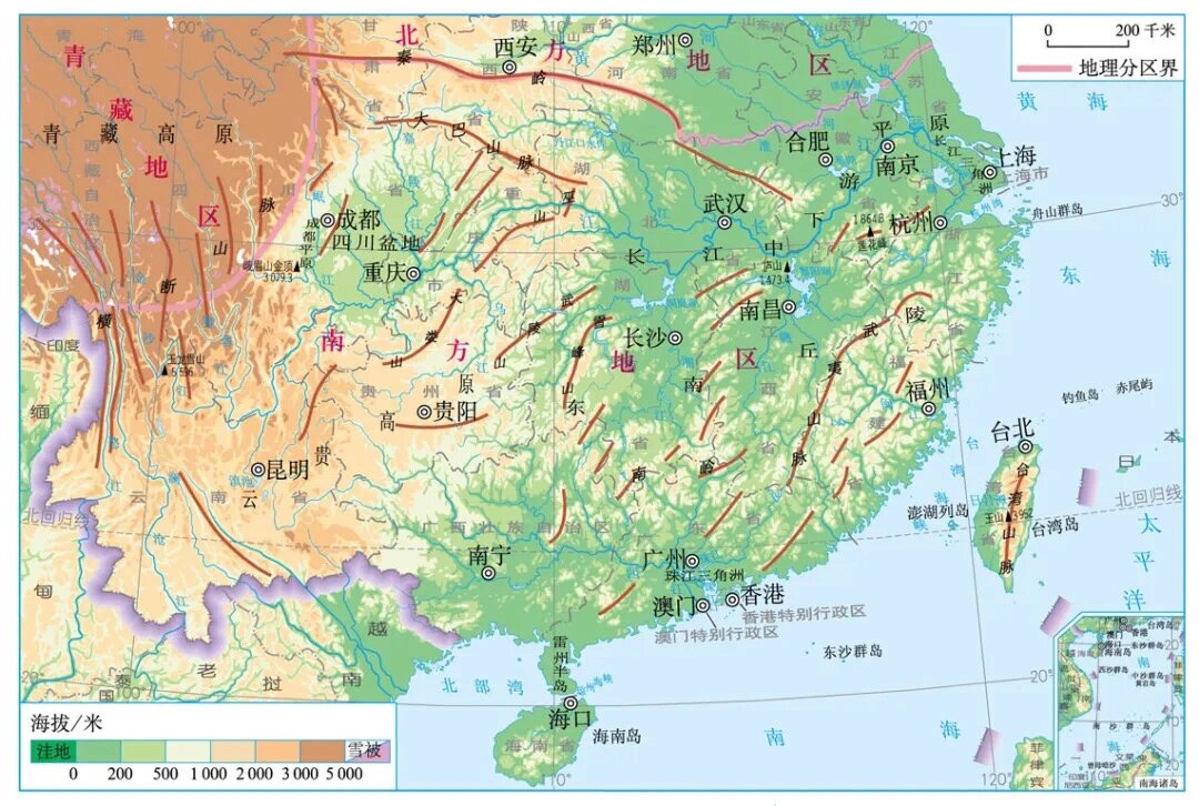 中国南方地区地形图片