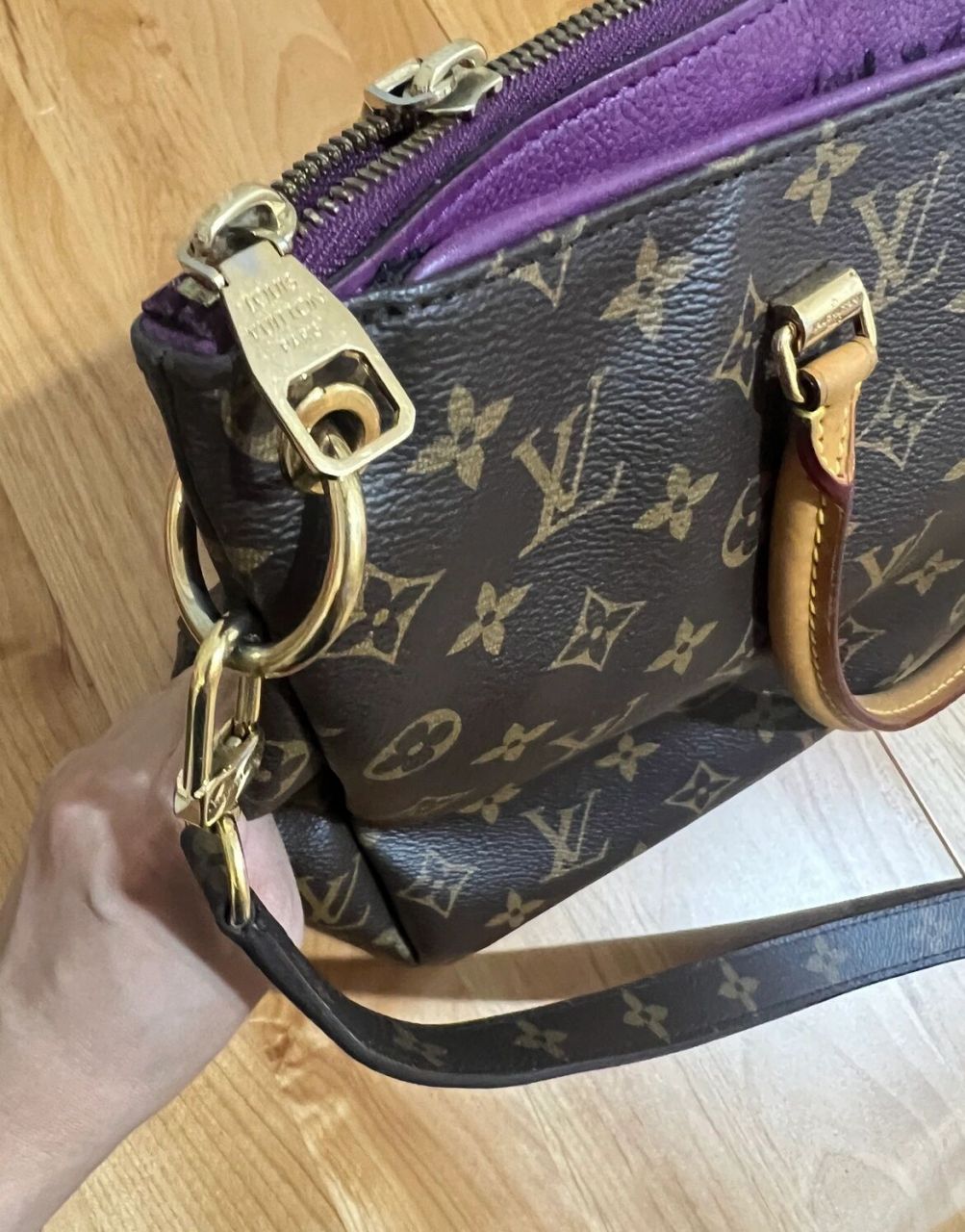 9396香港閒置|紫色lv包 pallas bb 自用紫色大容量lv包,較新淨 90