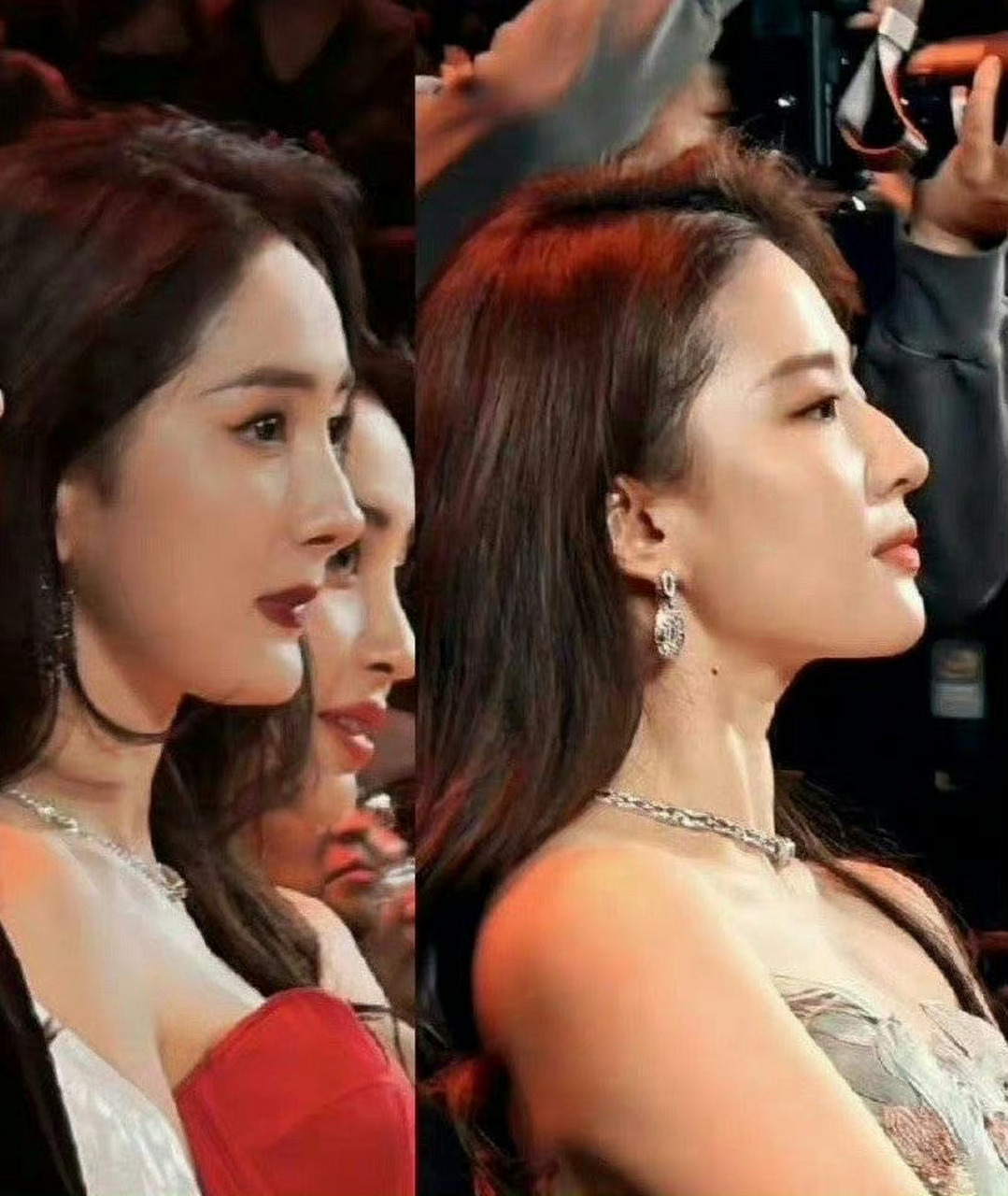 杨幂刘亦菲侧颜对比照 85花两大女神 刘亦菲杨幂侧颜杨幂刘亦菲侧颜