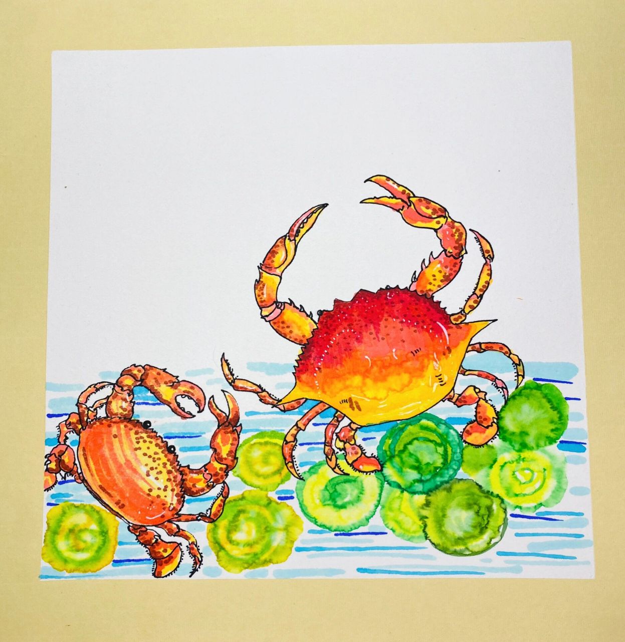 创意美术|《螃蟹》 0215适合:5-7岁年龄段