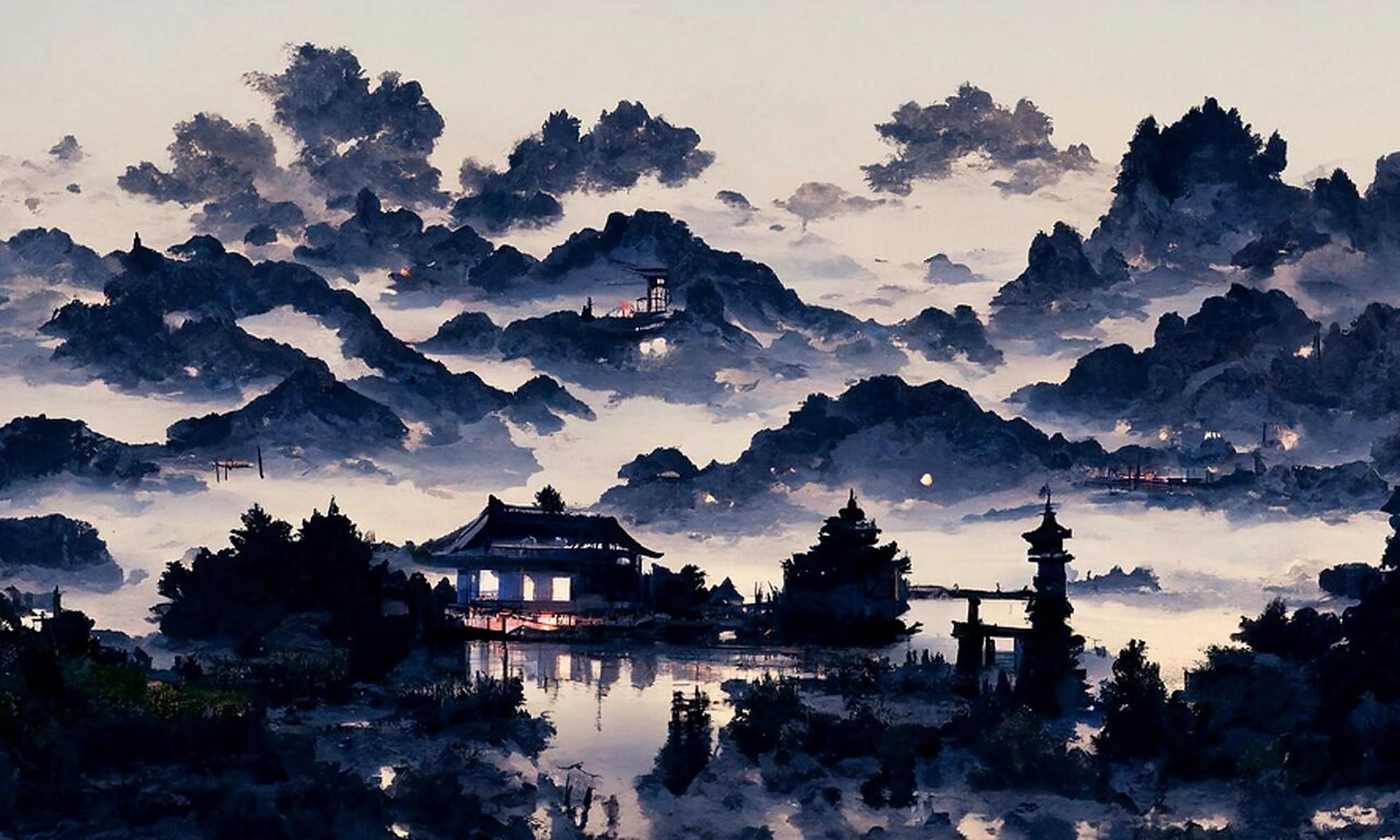 中国风夜色壁纸,来拿.你想到了哪首古诗词?