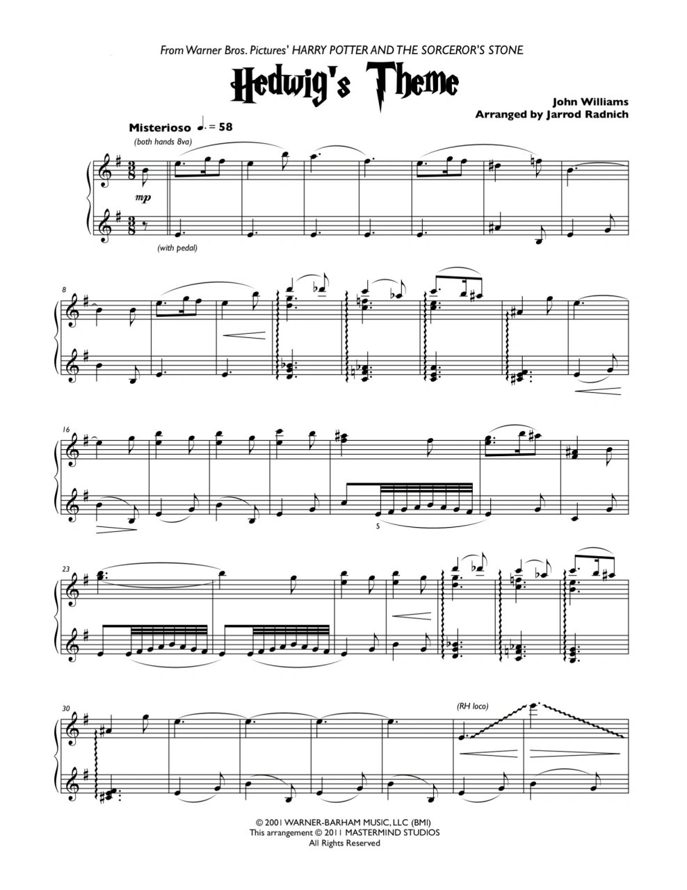 「钢琴谱」哈利波特主题-海德薇变奏曲 harry potter 海德薇变奏曲