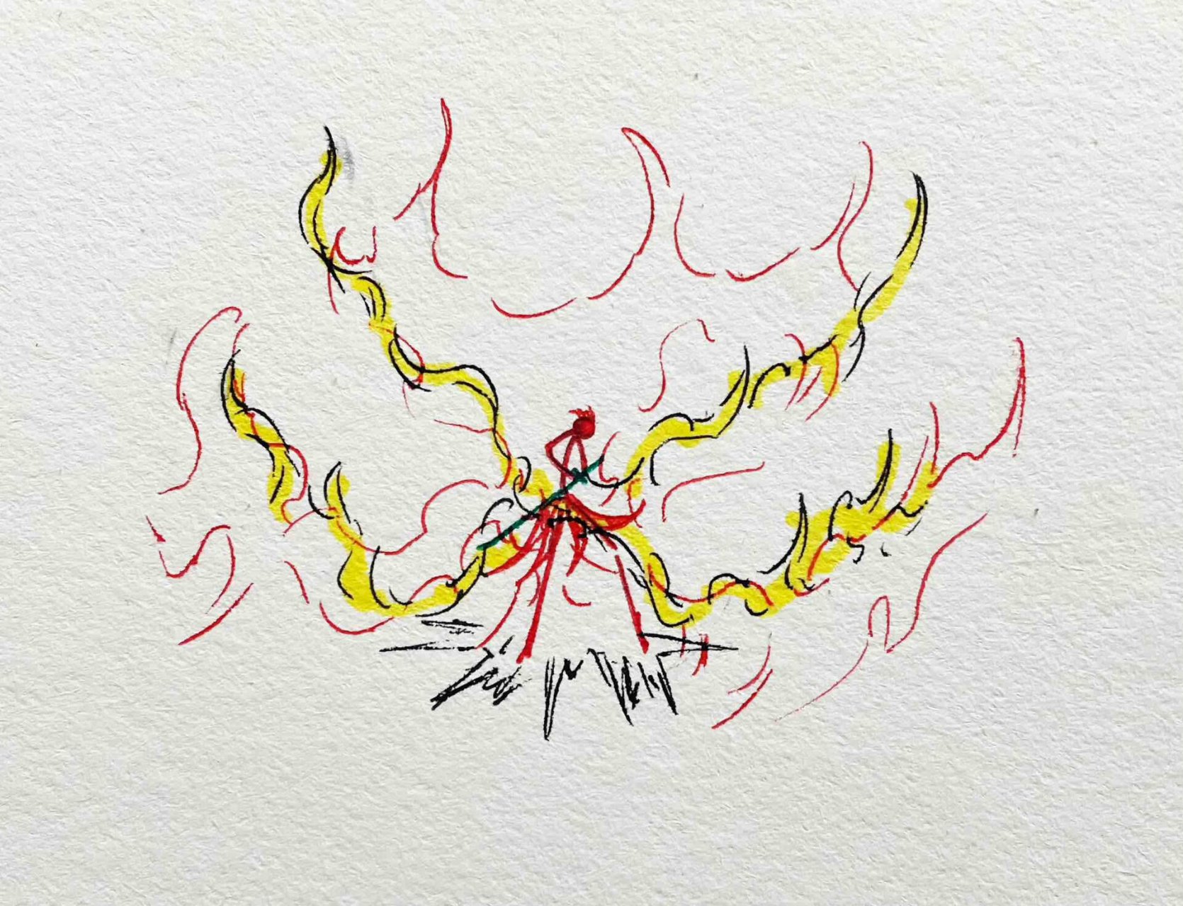 火柴人火元素技能绘画