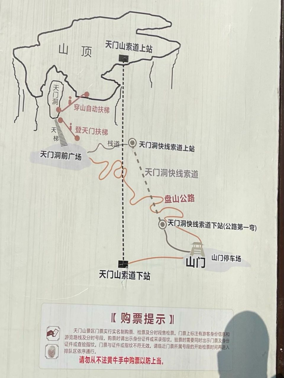 天门山游览路线示意图图片