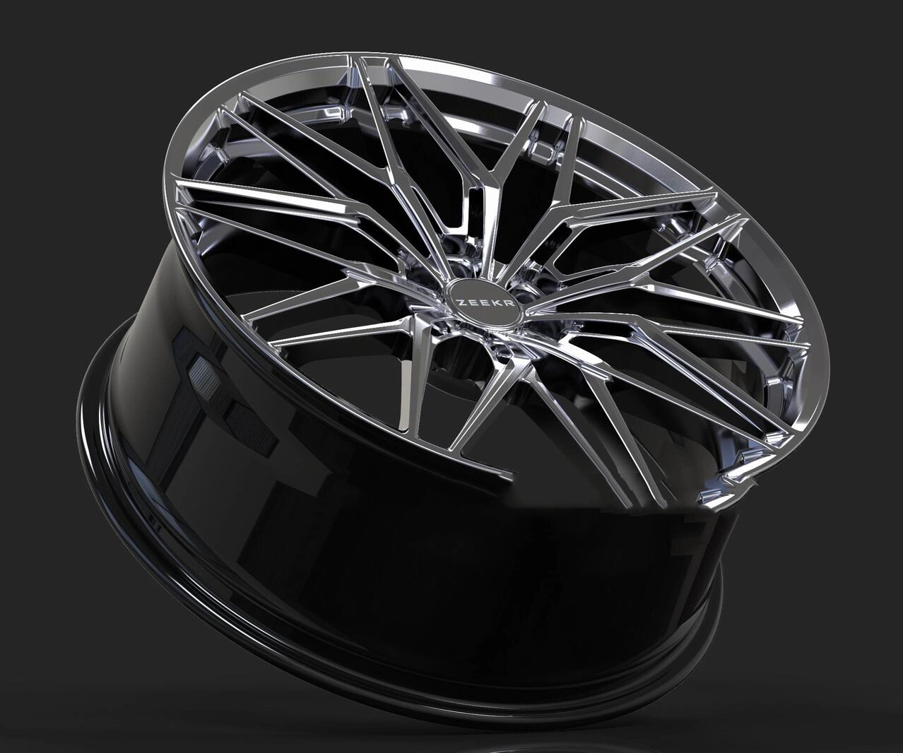 极氪001|锻造轮毂改装案例-478期 极氪001,锻造轮毂改装 21寸,高亮黑