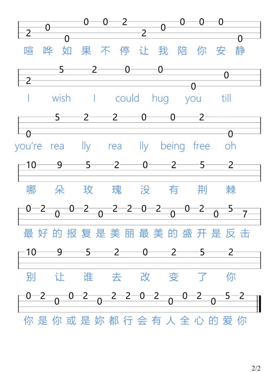 《玫瑰少年》蔡依林/尤克里里新手指弹谱 "光顾着和你分享了 却忘了问