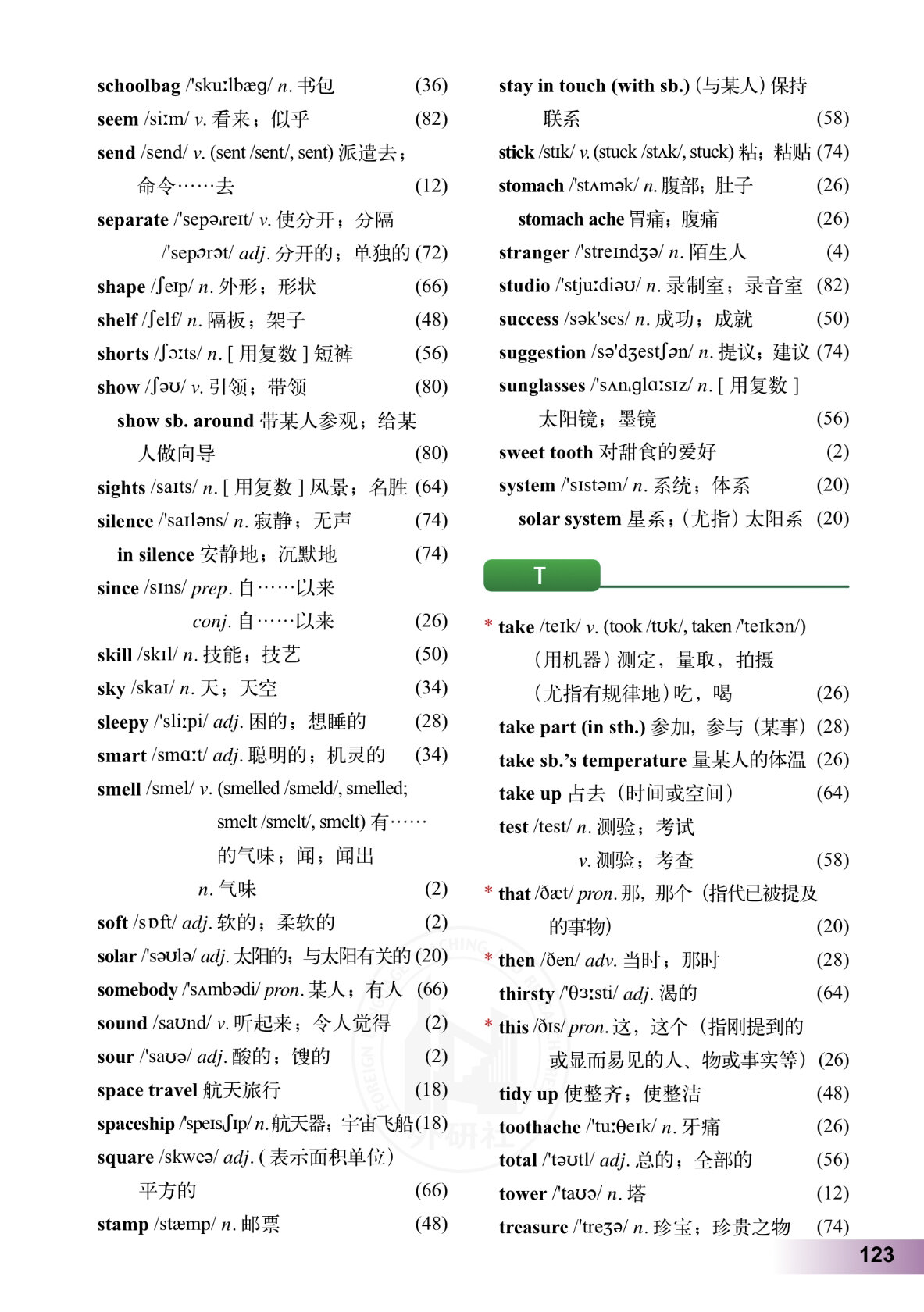 外研版英语八年级下册单词表