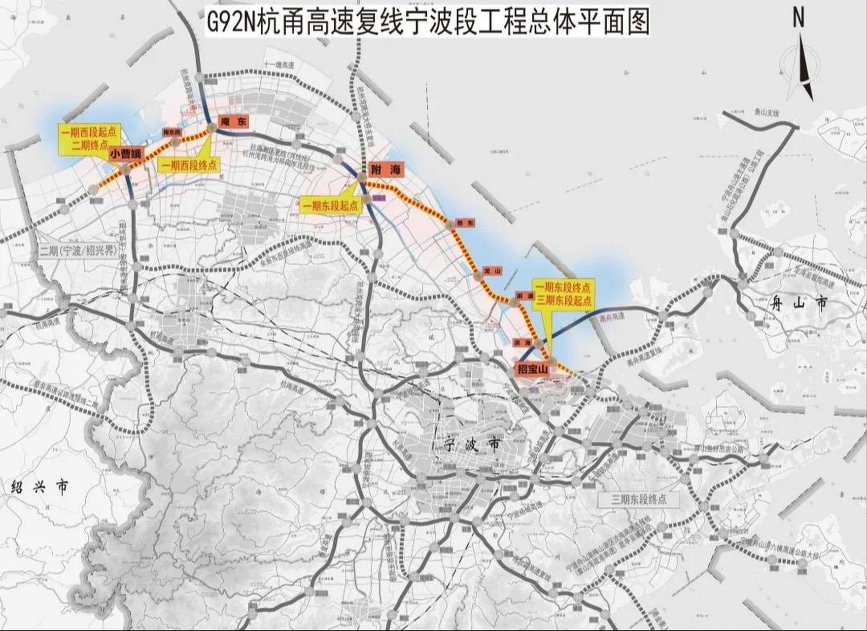 杭甬复线北仑段路线图图片