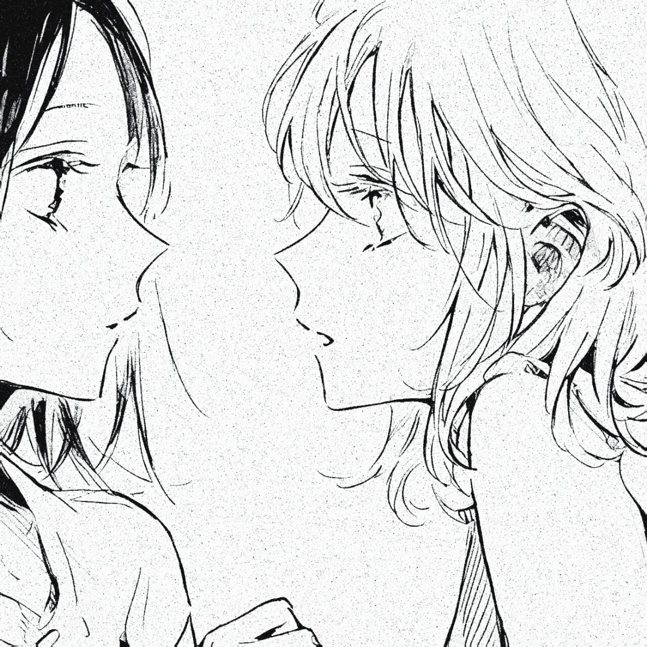 头像(百合,情头 漫画头像截修|黑白|简约清新|日系|murasakino 作品