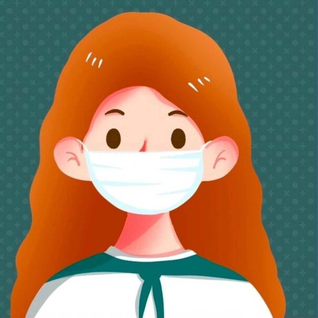 全民防疫人物头像素材——戴口罩的女孩 刚分享了一组戴口罩的男孩