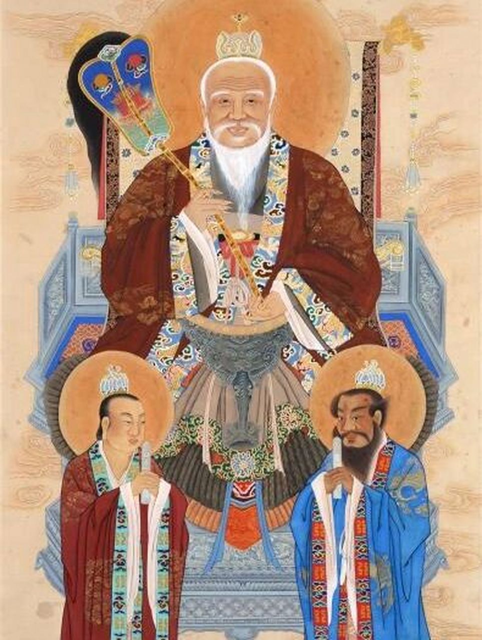 道教 原来画的一套三清图