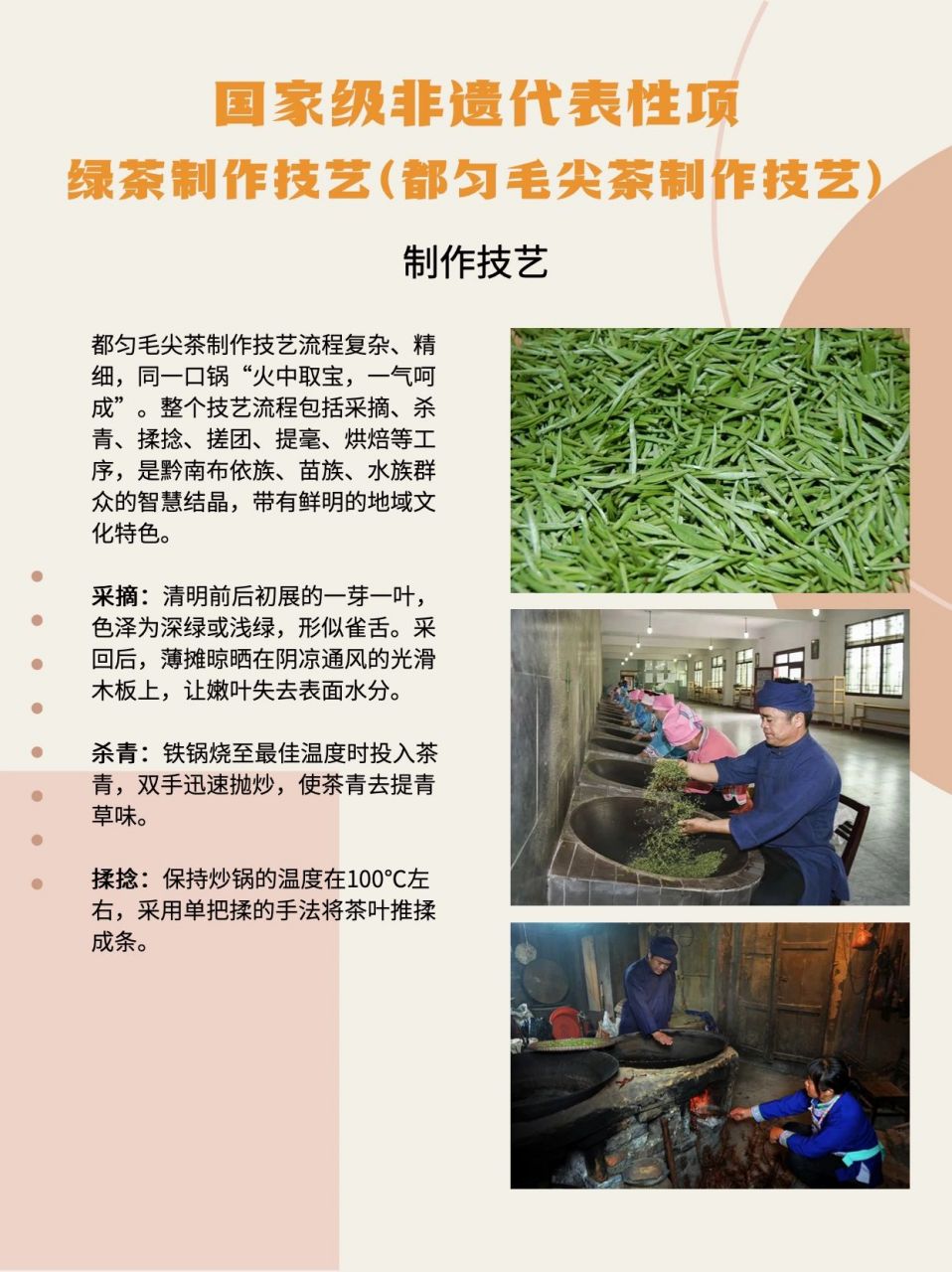人类茶非遗:都匀毛尖茶制作技艺   都匀毛尖茶主要流传于贵州省黔南