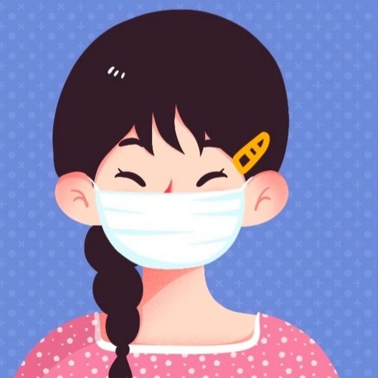 全民防疫人物头像素材——戴口罩的女孩 刚分享了一组戴口罩的男孩