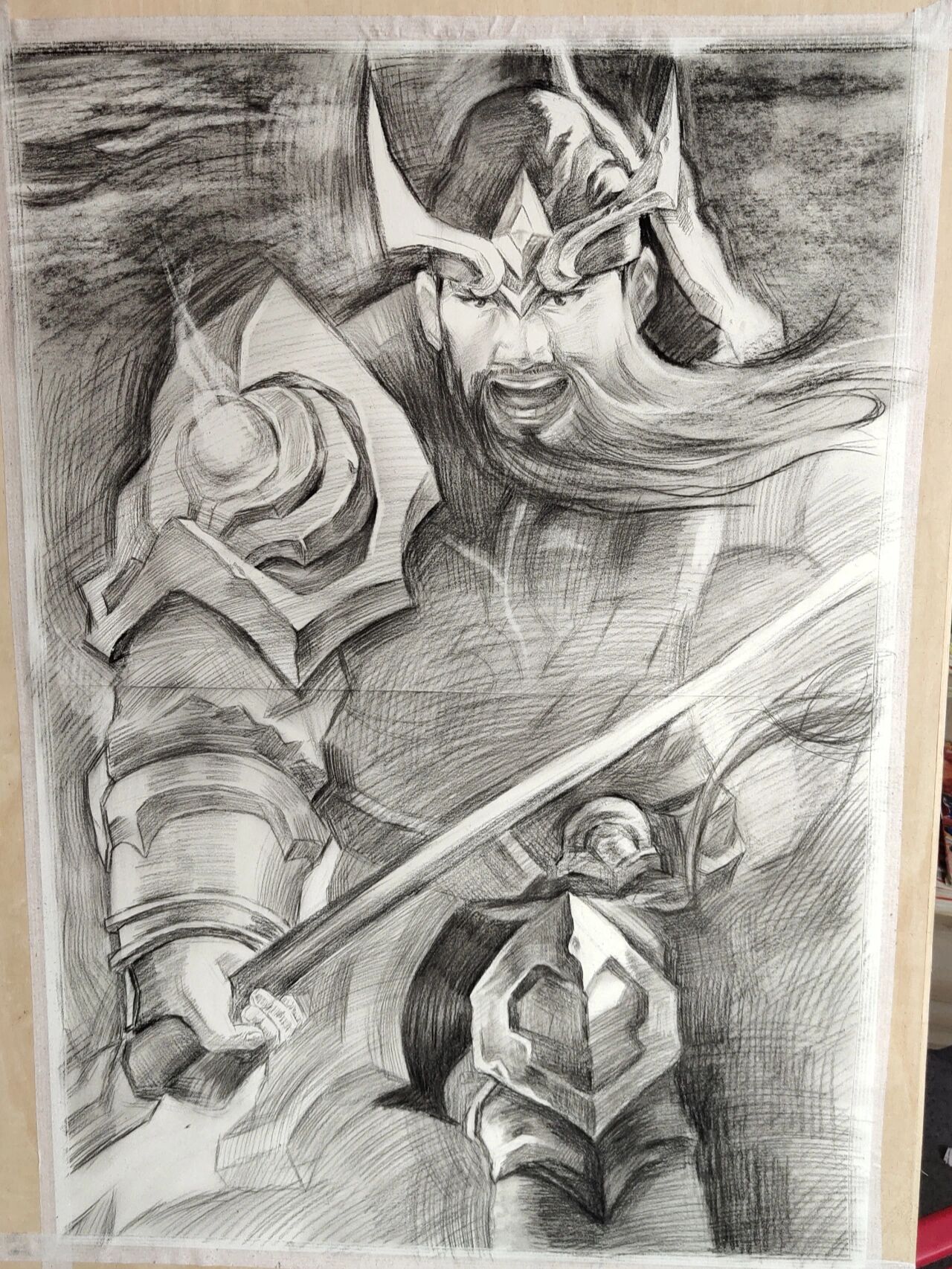 素描王者英雄-关羽