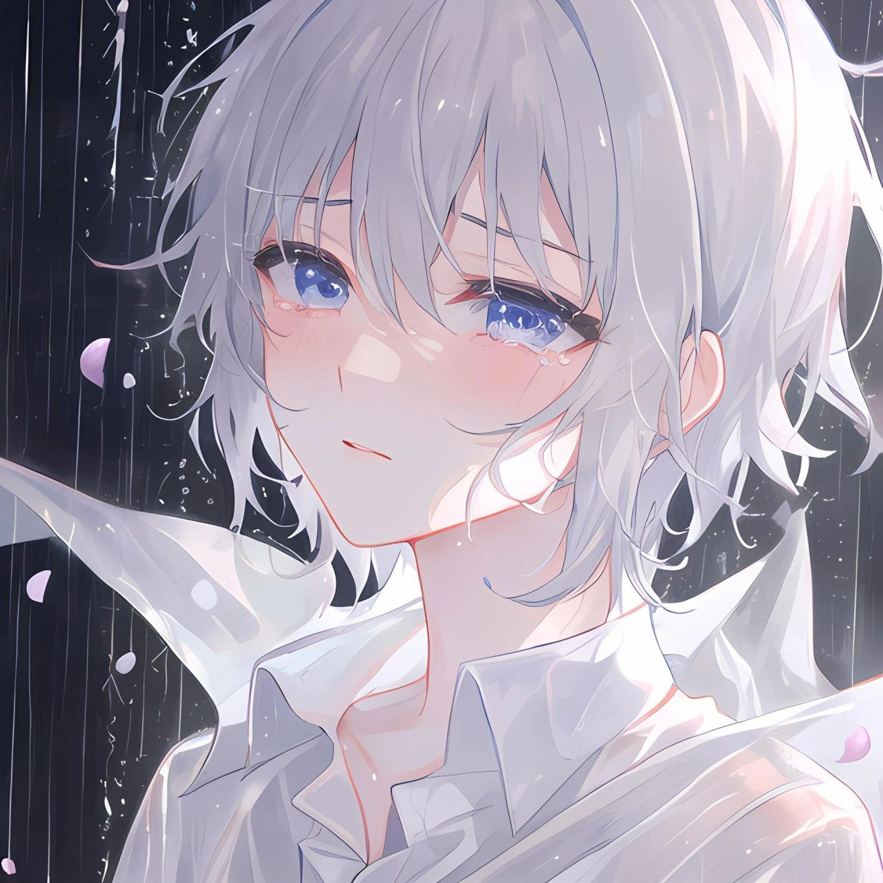 哭泣的雨夜丨清冷系男生头像