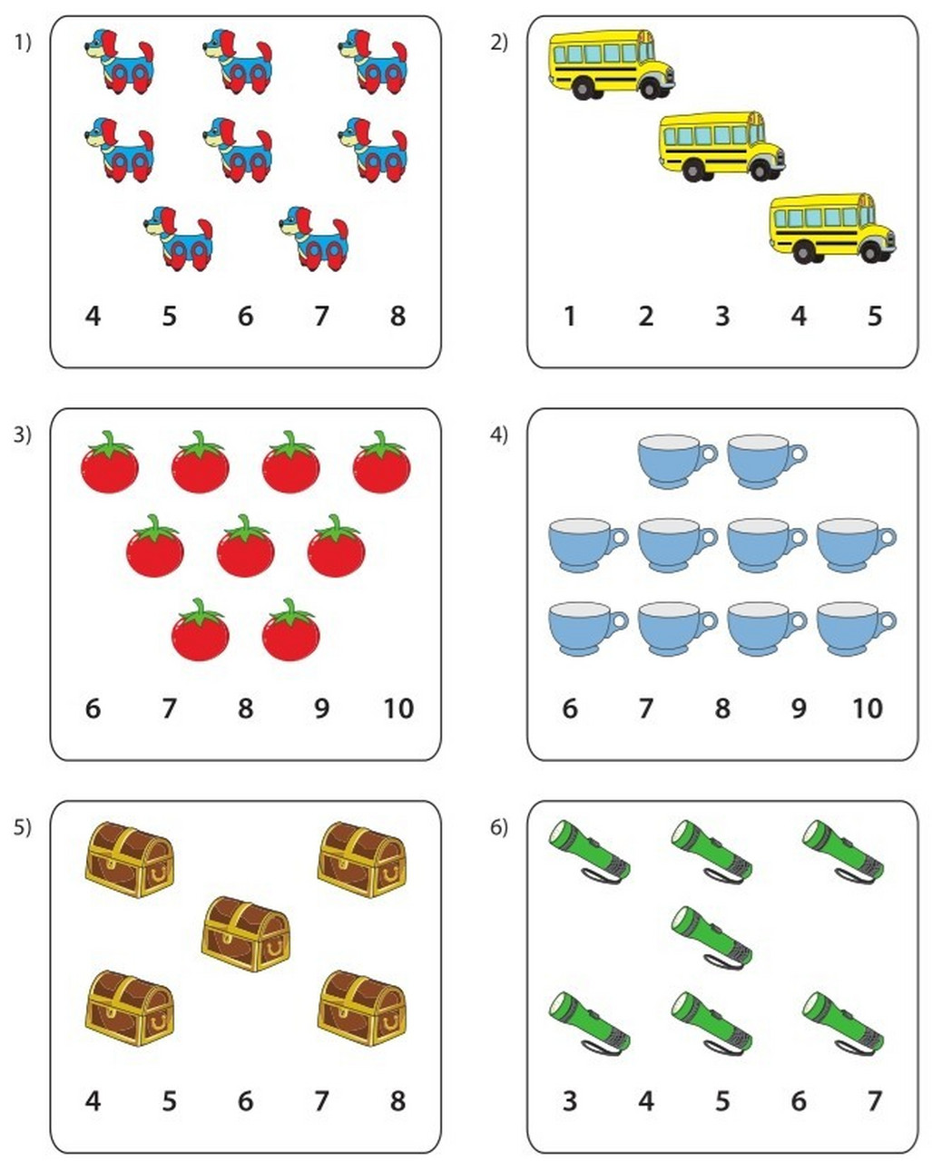 数学启蒙|10以内数数数量对应 圈出数量对应的数