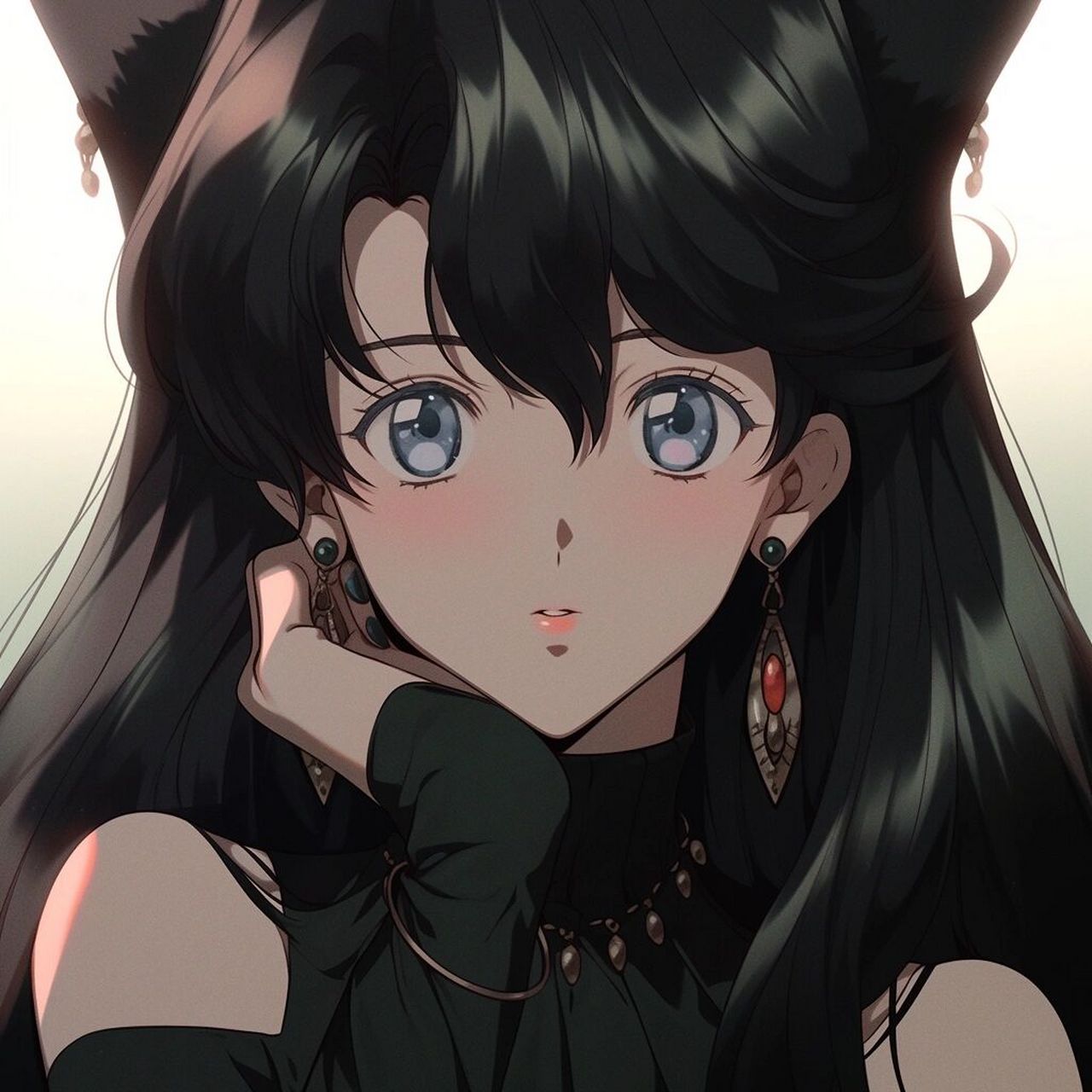 midjourney|旧漫头像-很a哒黑长直大姐姐