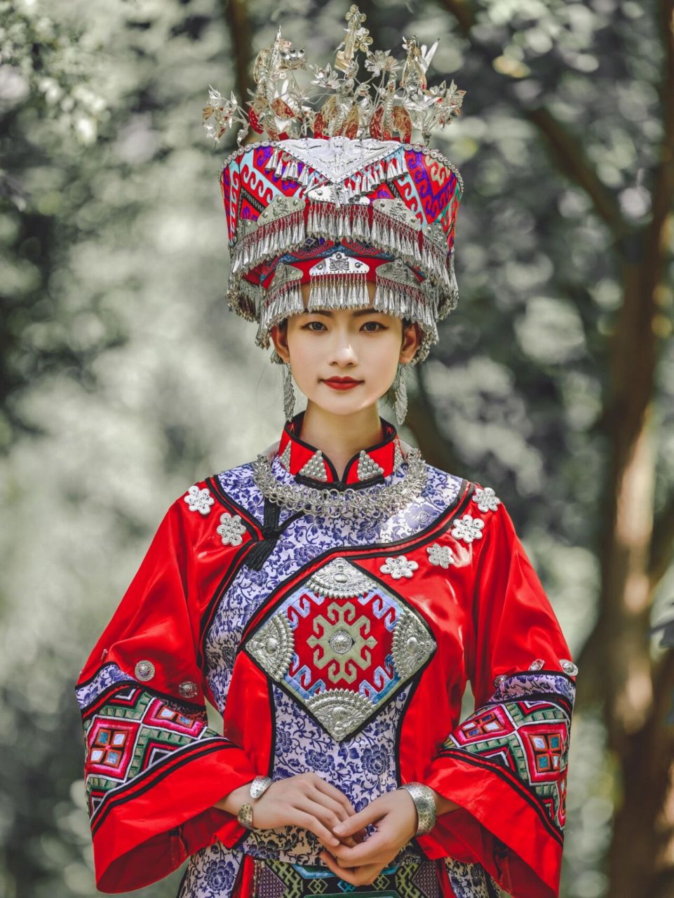 43土家族|新娘出嫁穿全套露水衣 94土家族嫁衣