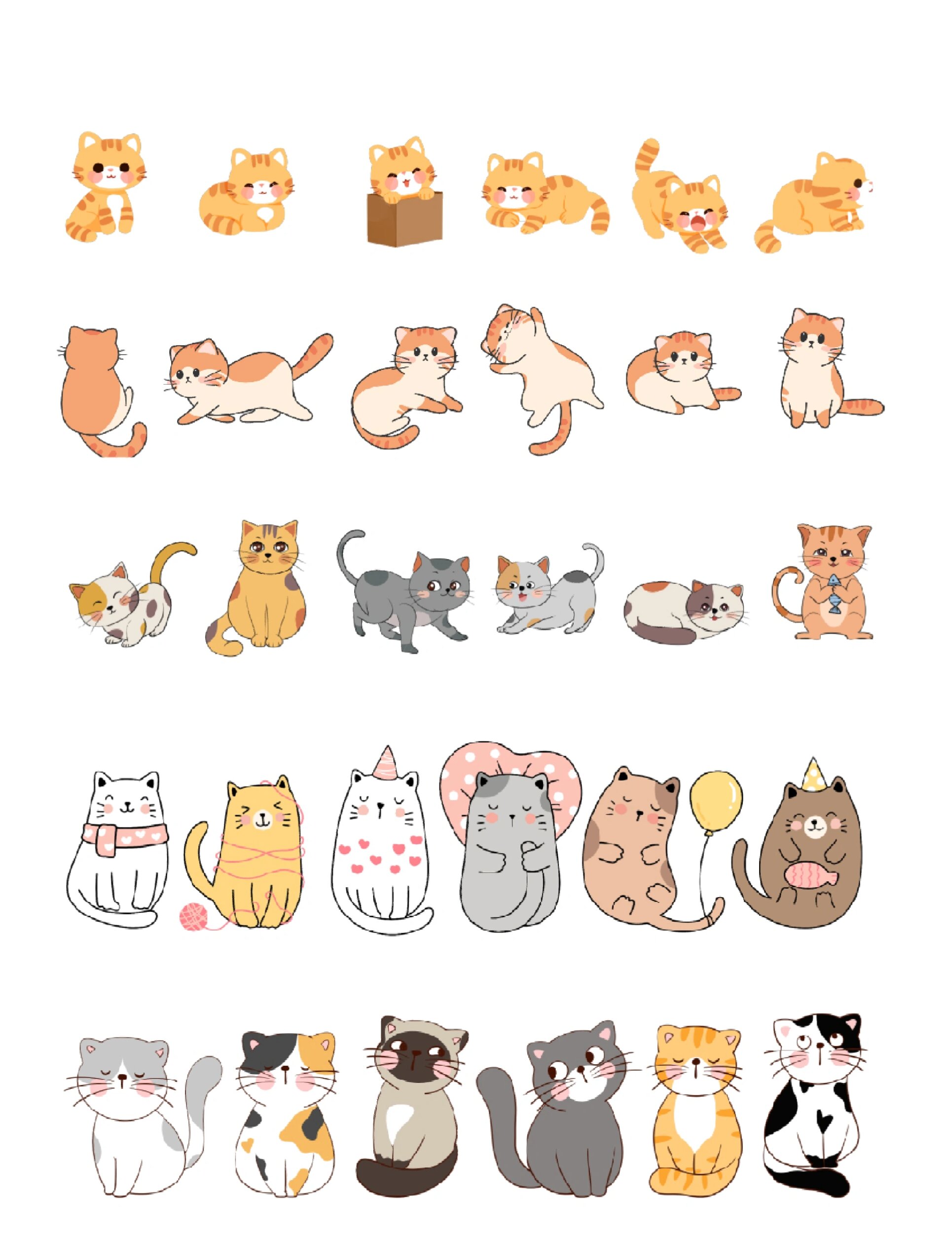 卡通宠物猫咪93猫猫设计免扣素材