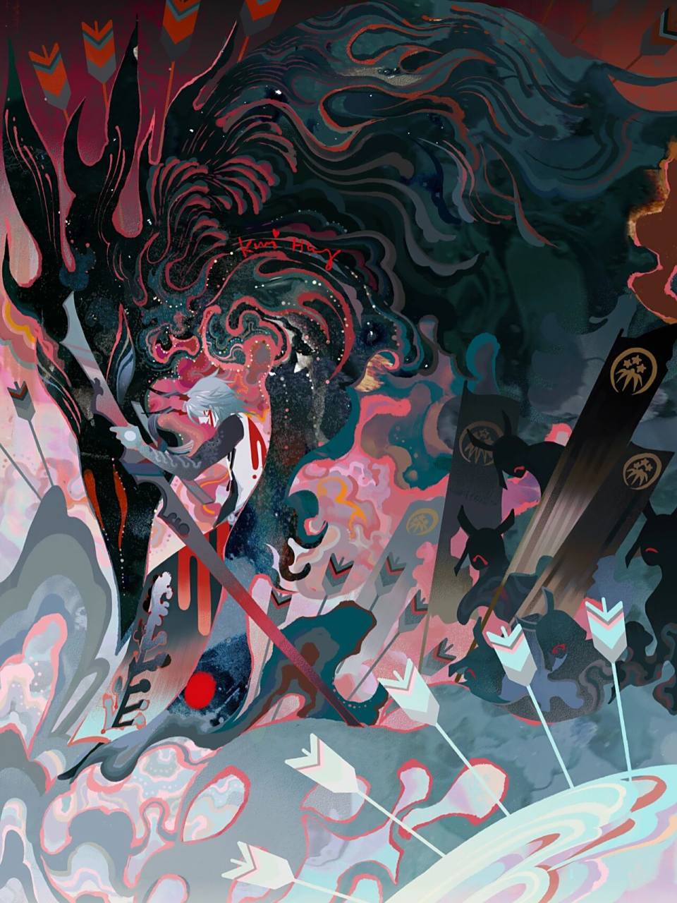 阴阳师百闻牌-插画 2021年给百闻牌画图~ 72匣中少女-溢彩 72