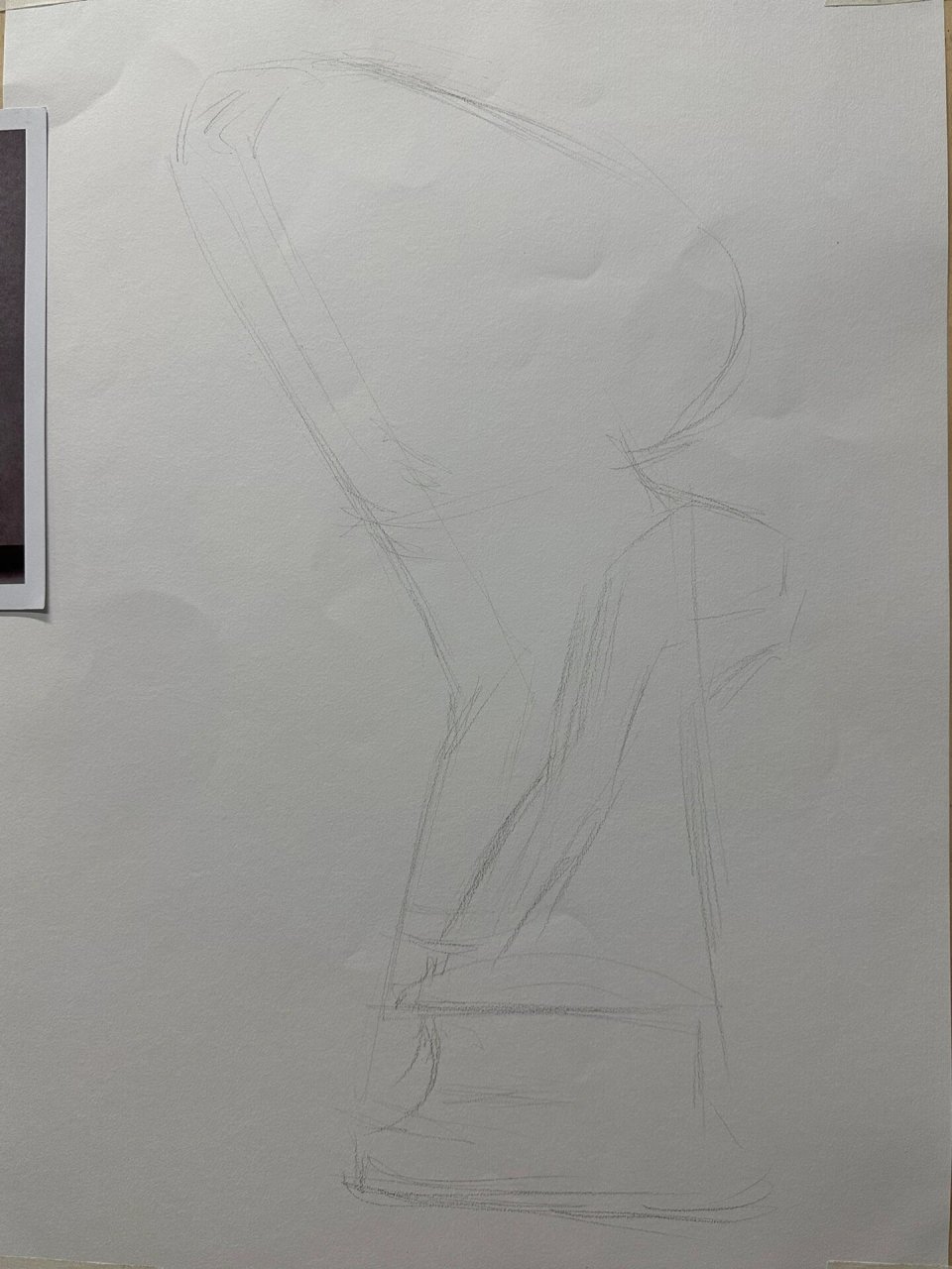 牧童石膏像 四开,铅笔,课堂范画步骤图.