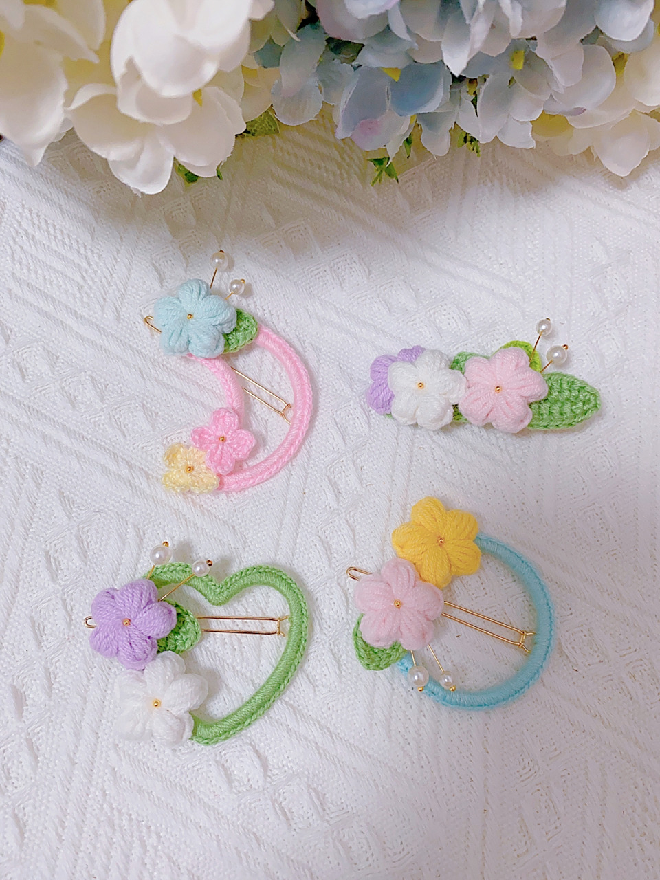 春花烂漫古风钩织发卡来啦 春天就要春花烂漫呀