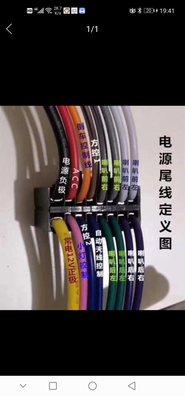 安卓大屏导航尾线针脚定义图