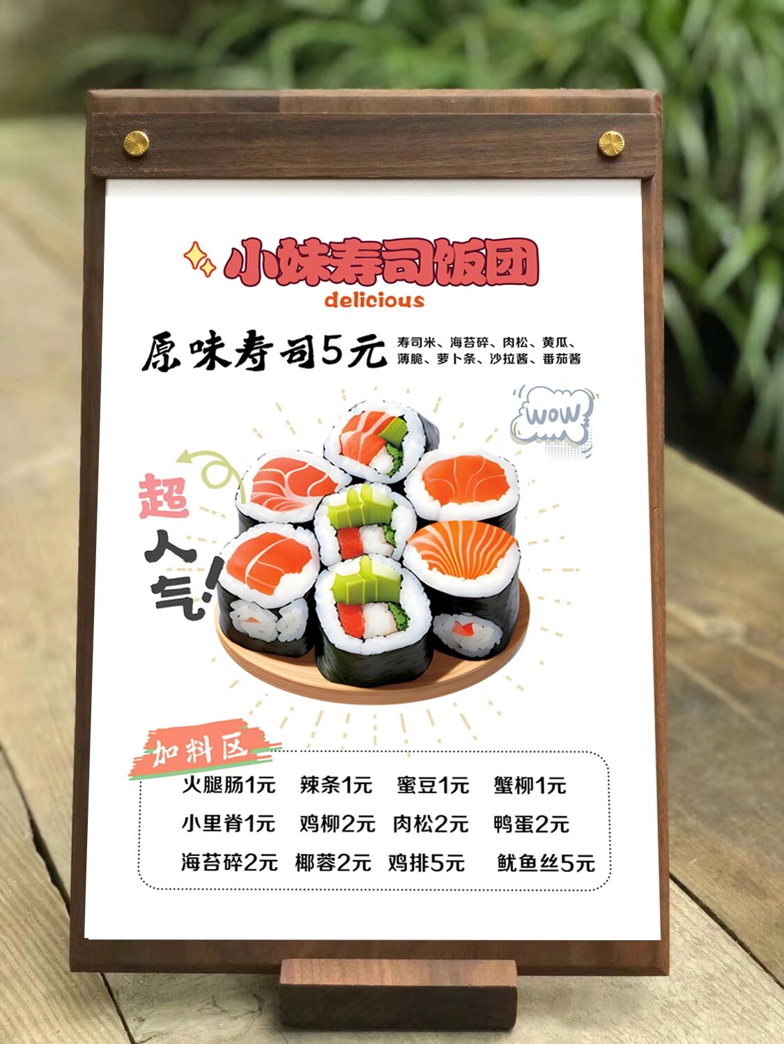 寿司饭团价目表