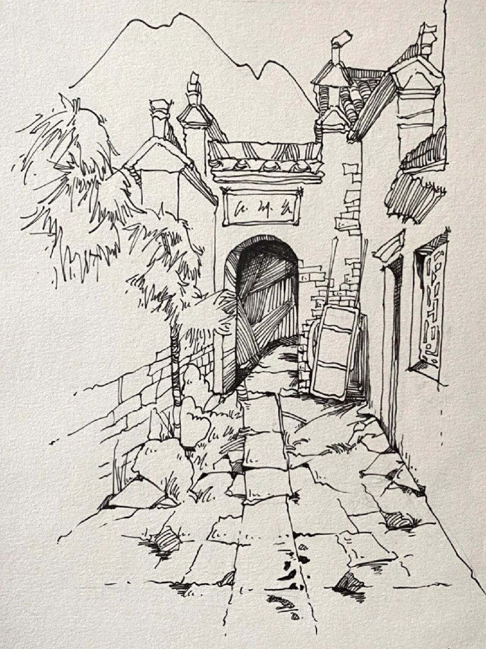 风景速写|安徽黄山 找到一组17年大一时去黄山西递,宏村等地写生的