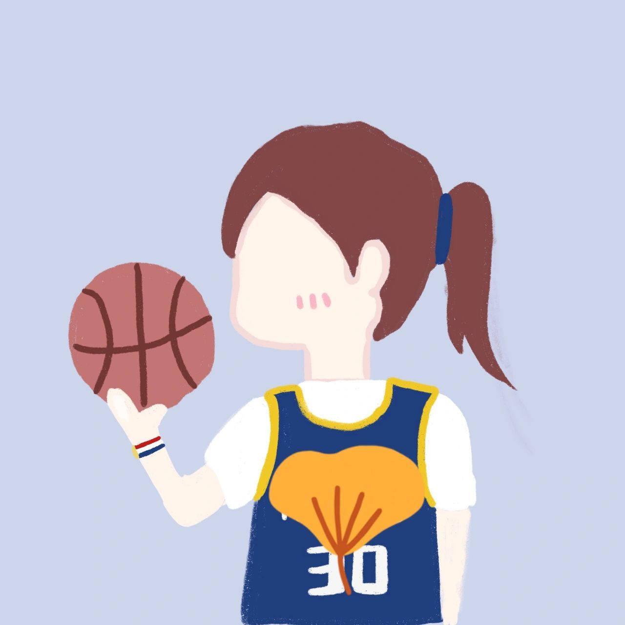 篮球女孩背影简笔画图片