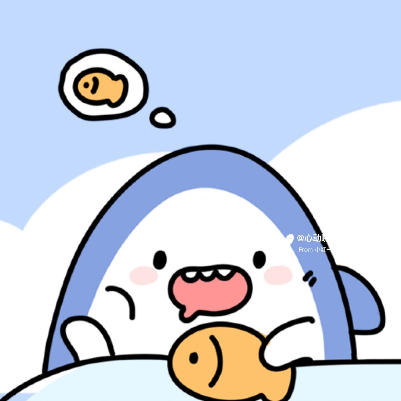 超萌的鲨鱼头像和壁纸来啦 可爱鲨头像壁纸