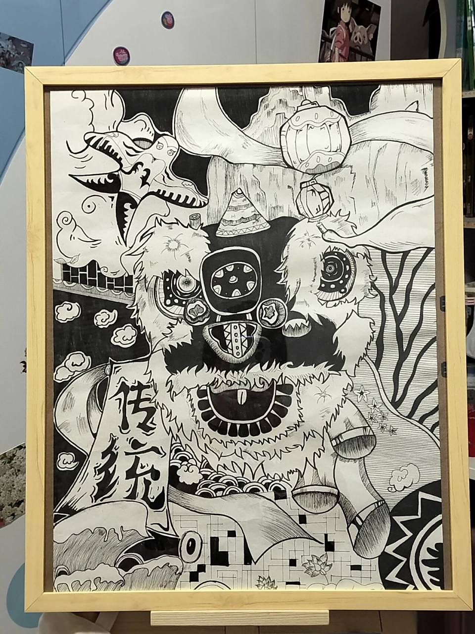 第一次画这么高难度的线描画