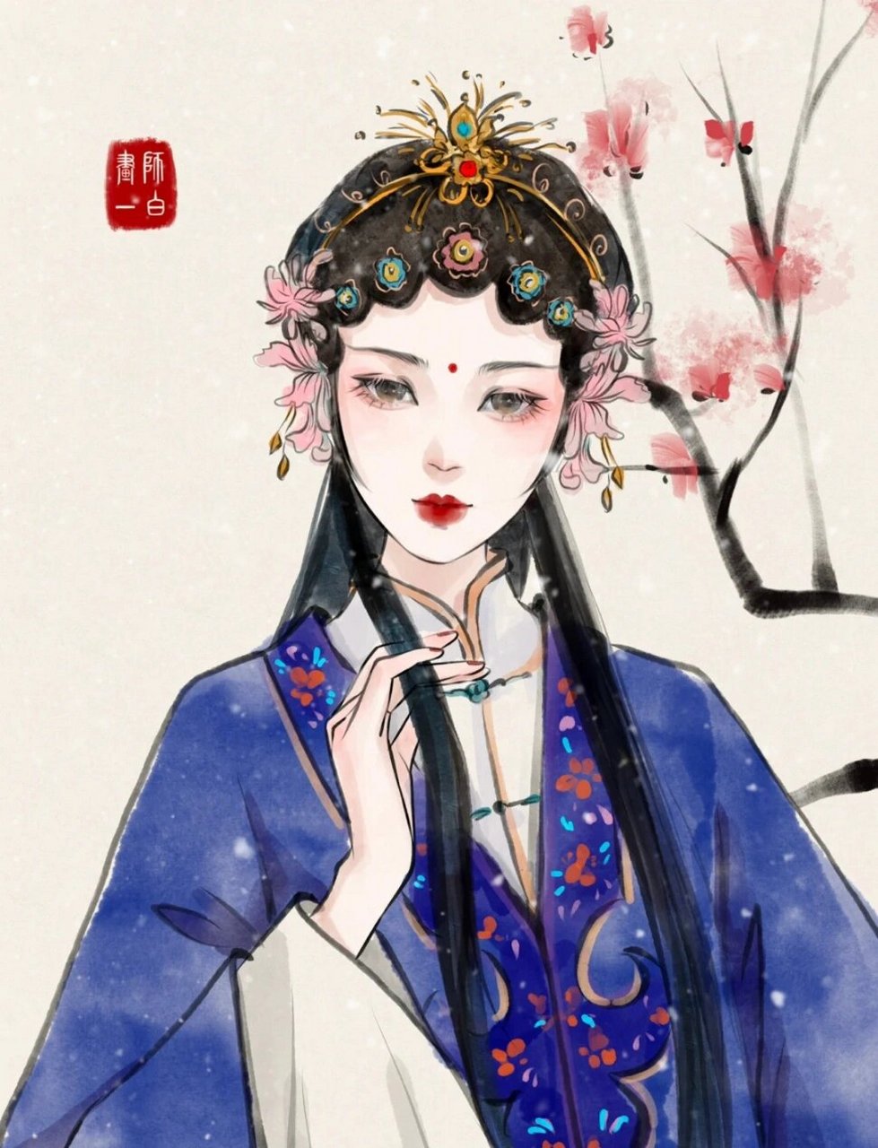 古风头像古风插画戏子篇 今日份的古风头像,古风壁纸送到～侵删～侵删